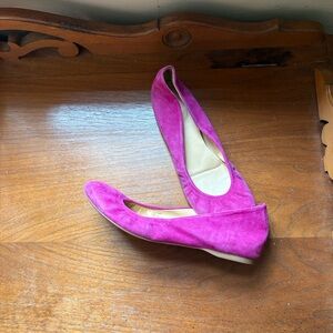 Jcrew Fuchsia Suede CeCe Women's Ballet Flats; sz 7